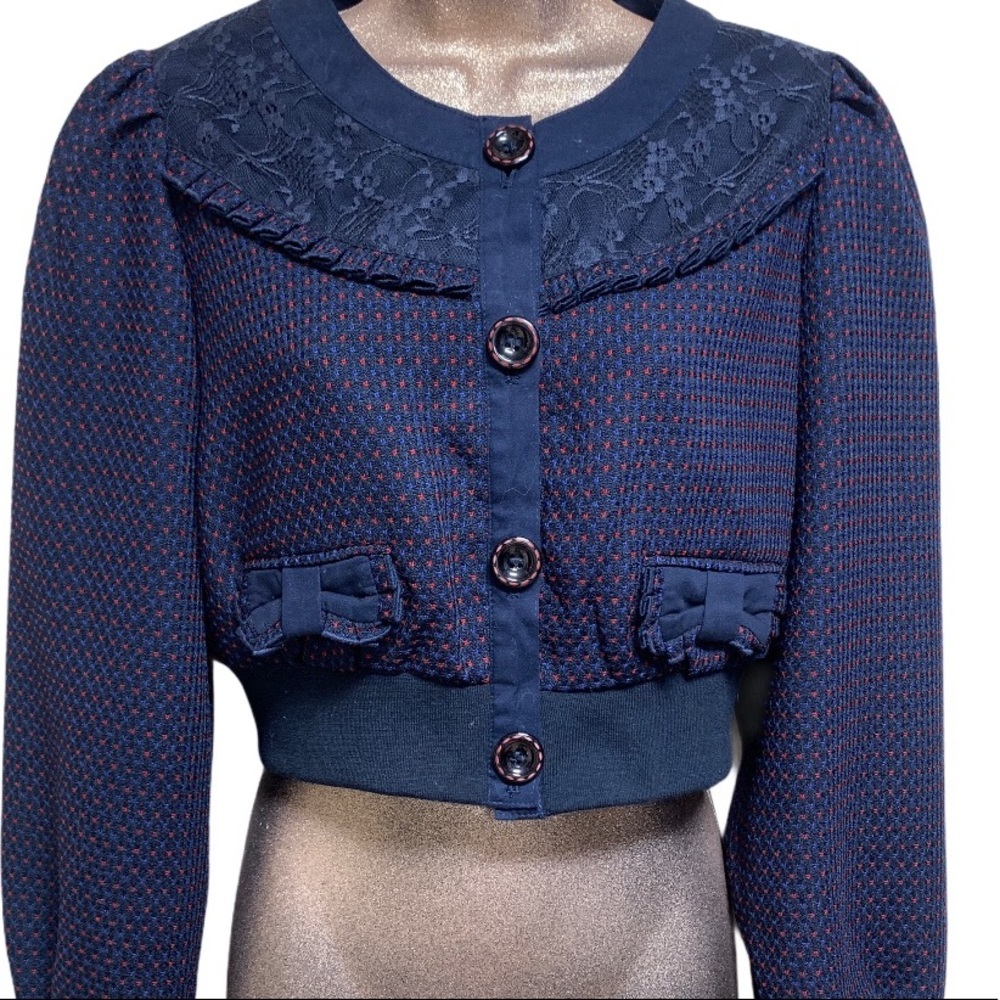 Forever21 Cropped Jacket Long Puffed Sleeve  M